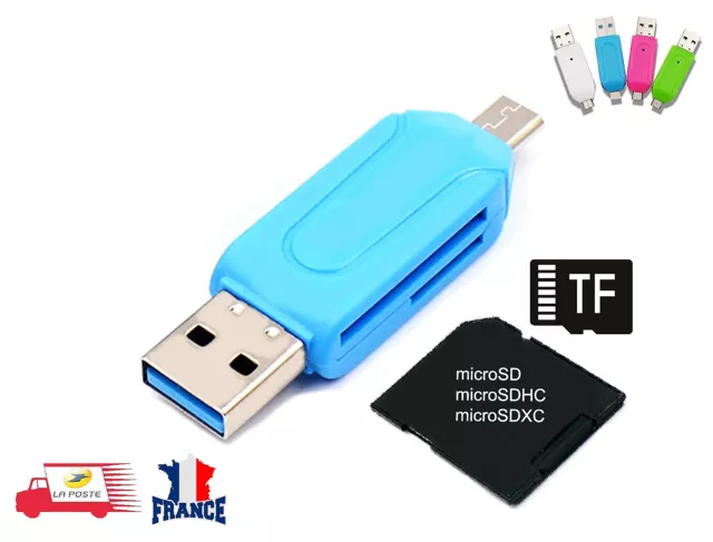 2 en 1 Lecteur USB + USB Type C 2.0 OTG SD TF Carte Reader PC Portable Mobile