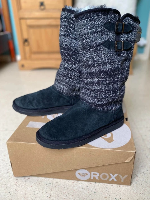 Bottes Roxy Fourrées Cuir Nubuck Black Doublées Hiver 41