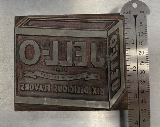 Vintage Jell-o Advertising letterpress printing block