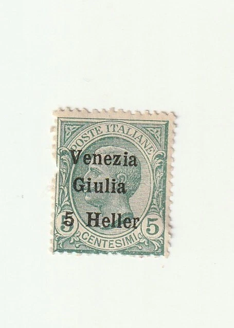Italy 1918 5c Victor Emmanuelle Venezia Giulia 5 Heller Overprint Mint Stamp