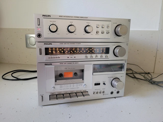 Ampli Philips 4312 Et Tuner 2312 – Vintage, Révisés, Fonctionnels – Argent