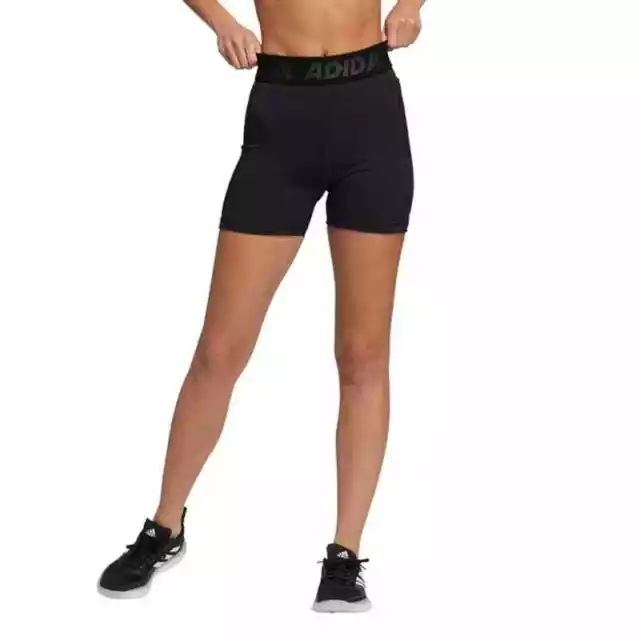 Adidas Womens Techfit Badge Sport Shorts XL Black Tights Pull On Compression NWT
