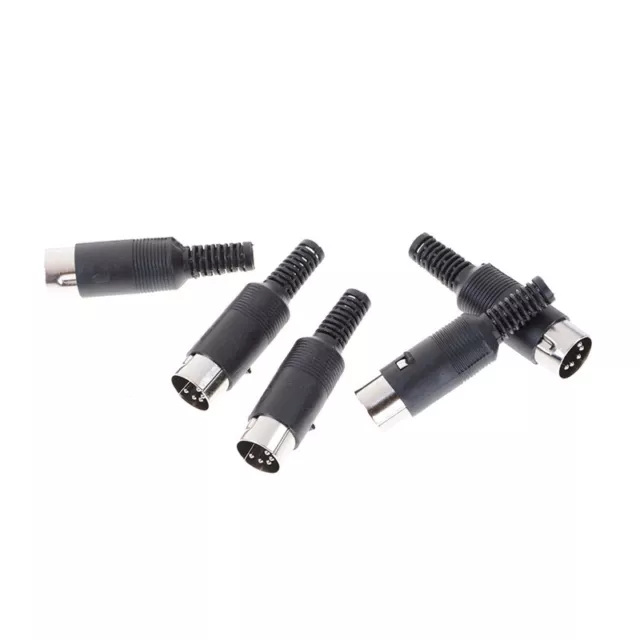 5pcs DIN male Plug 5 Pin Connector with Plastic Handle Adapters Cables  Y-ot