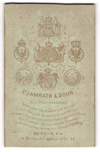 Fotografie F. Jamrath & Sohn, Berlin, Belle-Alliance-Str. 14, königlich / kaise