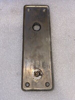 ANTIQUE STAMPED Brass ART DECO/NOUVEAU PATTERN BACKPLATE With Thumb Turn Knob 2