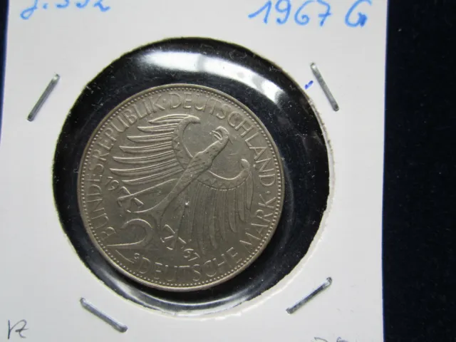 2 DM Kurs Münze Max Planck 1967 G vorzüglich  J. 392