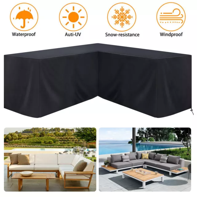 Garden Furniture Cover L Shape Outdoor Dining Waterproof Patio Set Sofa Cover UK