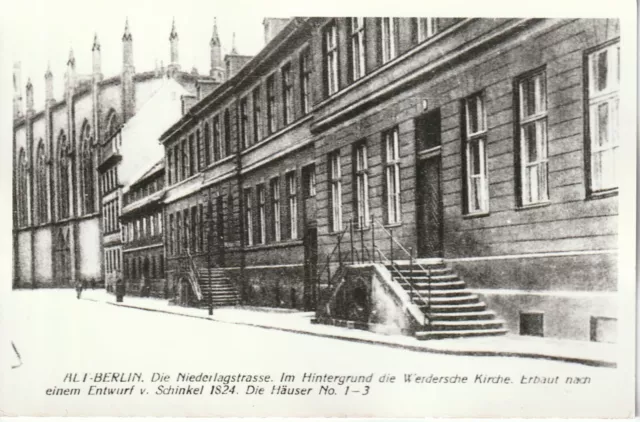 Historisches Foto aus einem Berliner Archiv -  Niederlagstr.- Werdersche Kirche