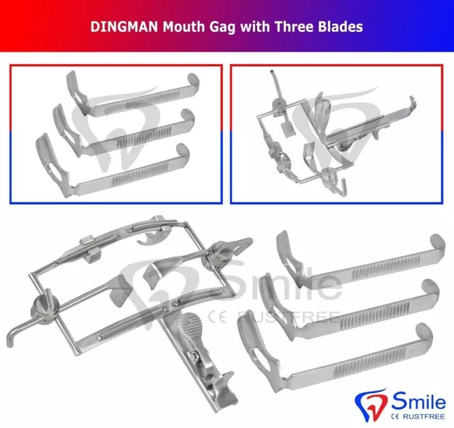 Dingman Mouth Gag Avec Trois Lames Dentaire Instruments Pour une Fente Palais