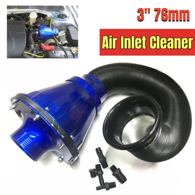 3'' 76mm Universal Car Air Power Intake Filter High Flow Cold Inlet Cleaner US