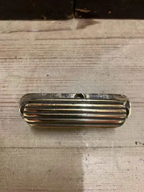 Antique Original Brass Drawer Door Handle Pull Edwardian Reclaimed Old Vintage