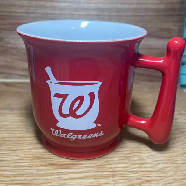 Walgreens Mortar Pestle Logo Red Coffee Mug Pharmacy Advertising Prescription