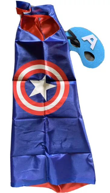 Captain America Costume - Satin Cape With Matching Mask