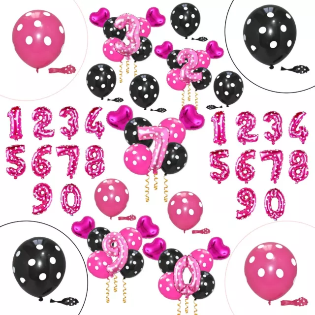 Birthday Theme Balloons Party Decoration Heart Garland Digit 0-9 Foil Ballon UK