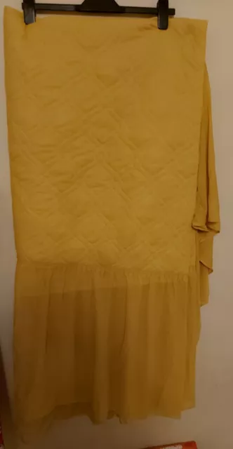 1970s Vintage Mustard Quilted Bedspread Double