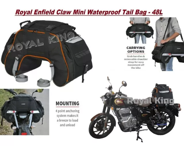 CLAW MINI "WATERPROOF TAIL BAG (48L) Fit For ROYAL ENFIELD ALL MOTORCYCLE"