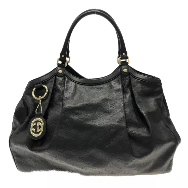 Auth GUCCI Sukey/Guccissima 211943 Black Leather Tote Bag Auth GUCCI Sukey/Guccissima 211943 Black Leather Tote Bag