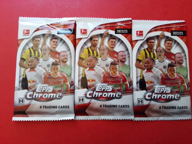 2022/23 Topps Chrome Bundesliga Soccer - Foot booster sachet 1 pack de 4 cartes