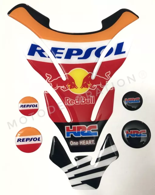 REPSOL HRC RED TANK PAD to HONDA YAMAHA BMW DUCATI KTM FUEL TANK PROTECTOR 3D