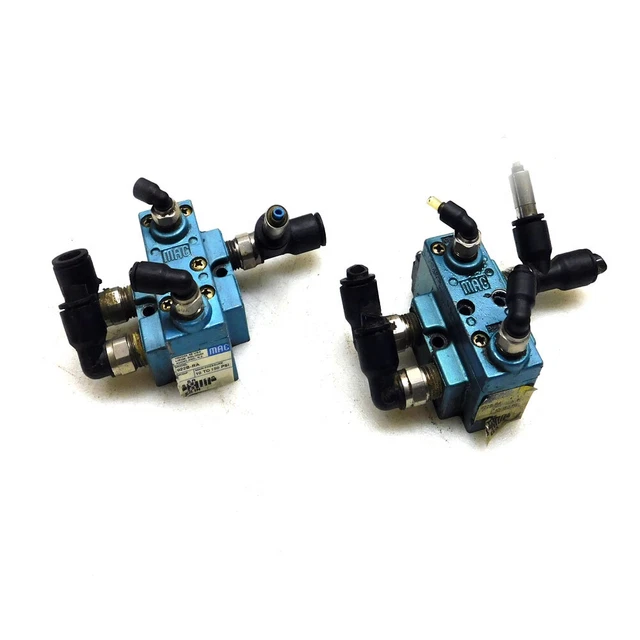(Lot of 2) MAC 922B-RA Air Pilot Pneumatic Solenoid Valves 4-Way 150 PSI