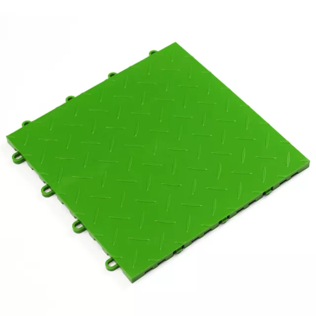 Quick Diamond Interlocking Tiles - Green/ Garage Flooring /Expo/ Mobile Displays