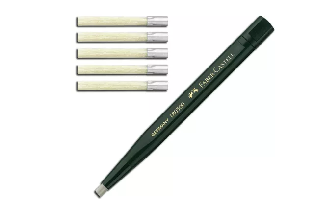 Faber-Castell Glasfaser-Radierstift Glasfaserradierstift + Ersatzfasereinsätze