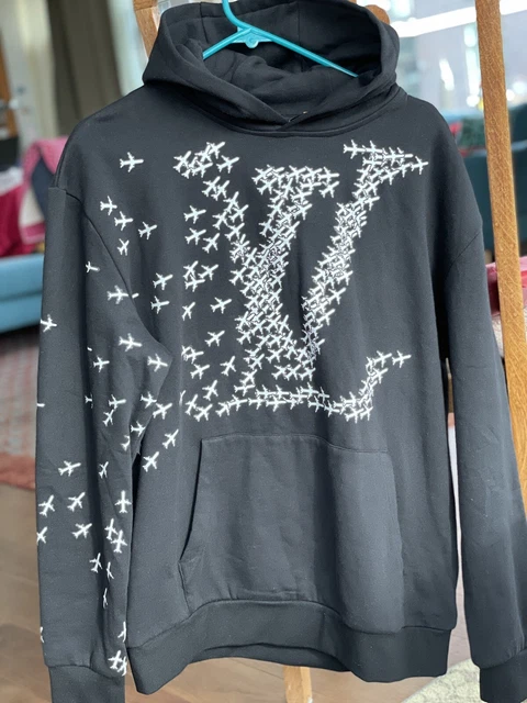 Louis Vuitton LV Planes Printed HOODIE Sweatshirt Black Size Small