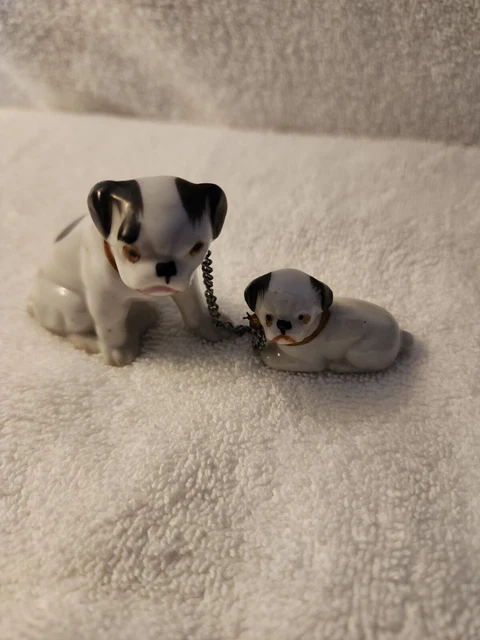 Vintage Collectable Figurine - French Bulldog Mom with Puppy - Made in Japan