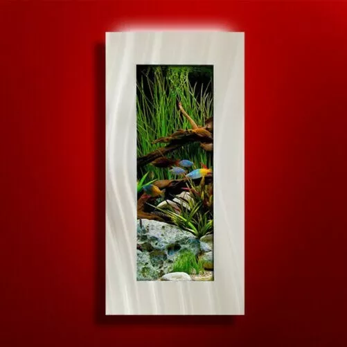 New! Original Aussie Aquarium -Verticali Brushed Aluminum Wall Mounted Fish Tank