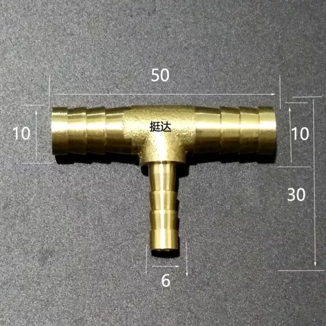 1PC T-piece Brass Reducing Hose Joiner Barbed Splicer Tee Connector Pipe Fitting