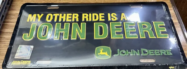 John Deere Metal Embossed License Plate My Other Ride is a John Deere