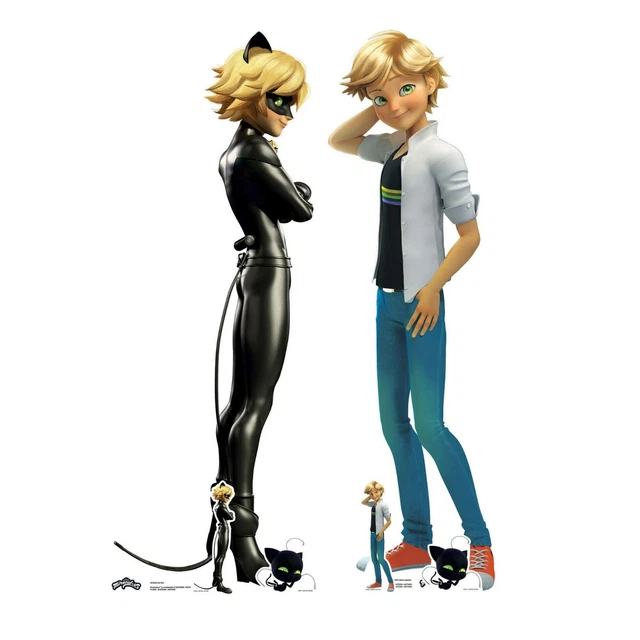 CAT NOIR & Adrien Agreste Miraculous Lifesize Cardboard Cutouts