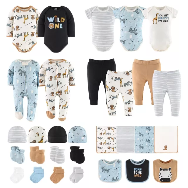 NWT Safari Explorer 30 Piece Baby Boy's Cotton Layette Gift Set The Peanutshell