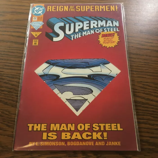 Superman: The Man of Steel #22 [Die-Cut Cover Edition] (Jun 1993, DC) (A2)