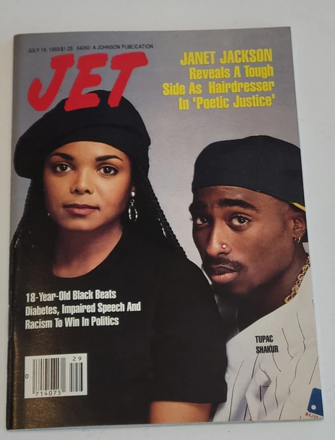 Vtg. JET magazine Tupac Shakur Janet Jackson Poetic Justice July 1993 no label! Vtg. JET magazine Tupac Shakur Janet Jackson Poetic Justice July 1993 no label!