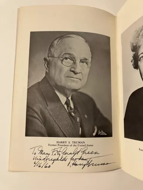 Harry S. Truman Signed Booklet - The HST Library In Historic Independence