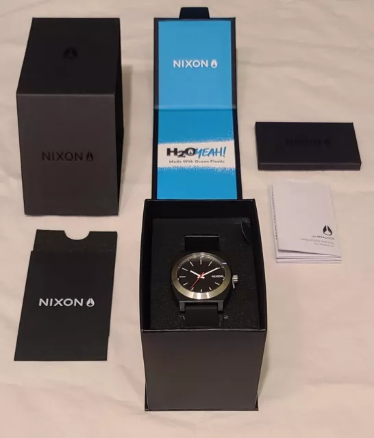Nixon - "Time Teller OPP" - (Black) - Super Soft Silicone Strap - Watch With Box