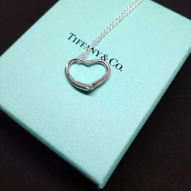 Tiffany & Co Sterling Silver Elsa Peretti Open Heart Necklace from JP Used