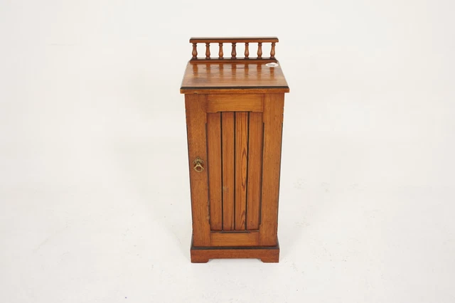 Victorian Pine Nightstand, Bedside Cabinet, Lamp Table, Scotland 1880, H340
