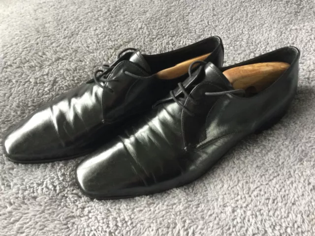 Prada Mens Formal Shoes Black Leather, Size 8