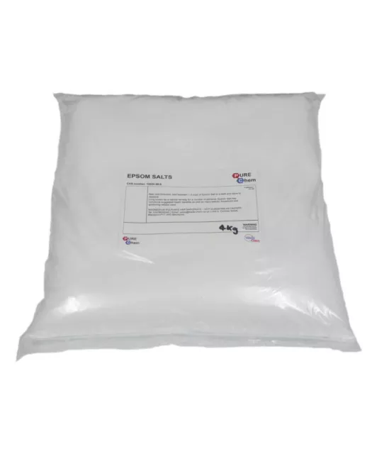 EPSOM SALTS 4KG FOOD GRADE Magnesium Sulphate Bath Salts