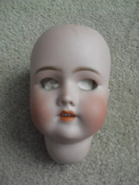 Vintage 1920s CM Bergmann Halbig S&H 3 Bisque Girl Doll Head 5 3/4" Tall