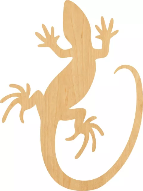 Lizard 2 Laser Cut Out Wood Shape Craft Supply - Woodcraft Cutout