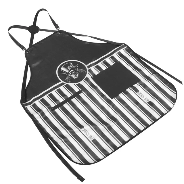 Tablier De Rasage Pour Barbier - Cape Noire De Protection Cheveux Et Barbes