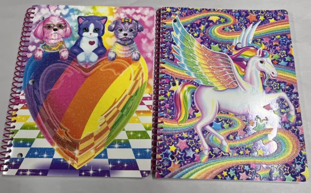 3 Lisa Frank 1 Subject Spiral Notebook Wide Rule Unicorn, giraffe, Kittens  / Cat