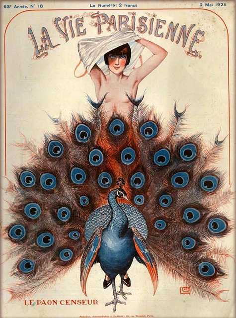 1925 La Vie Parisienne Mermaid French Nouveau France Travel Vintage Bibs sold by DamianDAdams
