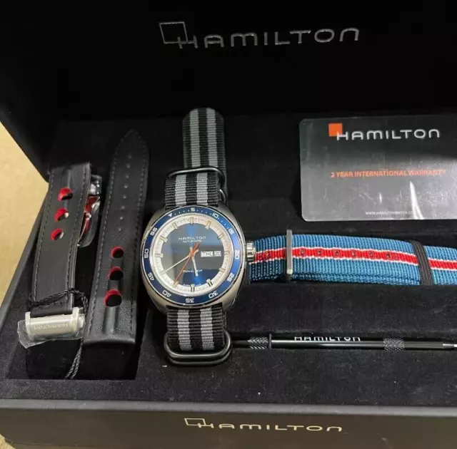 HAMILTON Pan Euro H354050 Day date Blue Dial Automatic Men's Watch from JP
