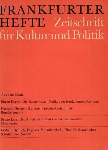 Heft 4. 20. Jg.; Frankfurter Hefte. Zeitschrift für Kultur und Politik. Kogon, E