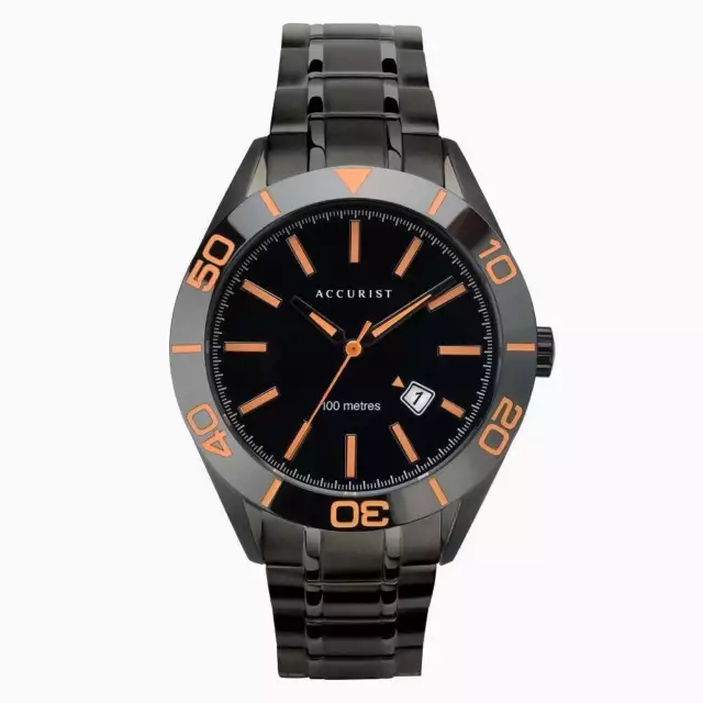 Accurist men's gunmetal hotsell stainless steel bracelet watch