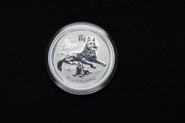 2018 Year of the Dog Lunar Series II Perth Mint 1 oz  .999 SILVER coin